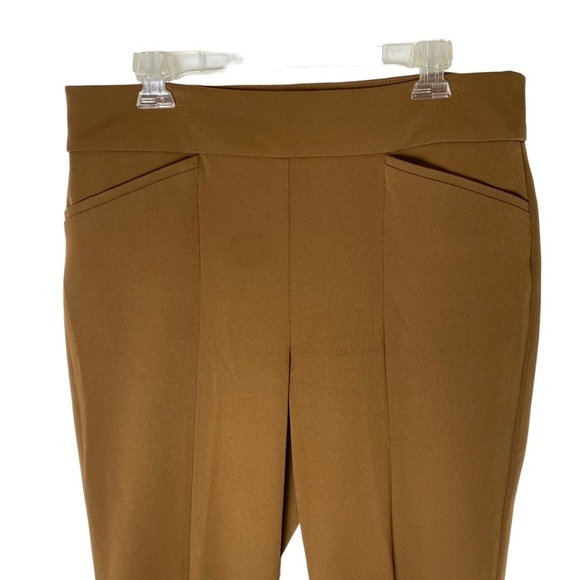 Chico's So Slimming Brown Pants Women's Sz 2/Large Short Straight Leg Flat Front - Picture 2 of 16